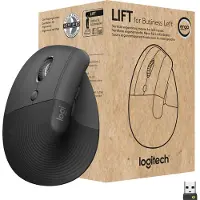 Logitech Lift for Business LEFT, Graphitschwarz, Kabellos via USB-Empfänger