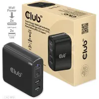 Club 3D CLUB3D Travel Charger 100W GaN technology, Four port USB Type-A(2x) and -C(2x), Power Delivery(PD) 3.0 Support, Drinnen, AC, Schwarz