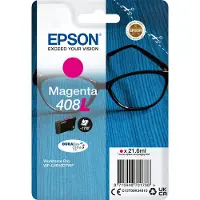 Epson 408L Brille DURABrite Ultra Single Magenta Tinte, Extrahohe (Super-) Ausbeute, Magenta, Tinte auf Pigmentbasis, 21,6 ml, 1 Stück(e), Einzelpackung