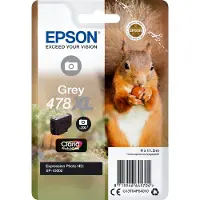 Epson Squirrel 478XL Eichhörnchen Claria Photo HD Single Grey Tinte, High (L) Yield, Grau, Tinte auf Farbstoffbasis, 11,2 ml, 1 Stück(e), Einzelpackung