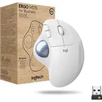 Logitech ERGO M575 for Business, rechts, Trackball, Bluetooth, 2000 DPI, Weiß