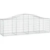 vidaXL Gabione mit Hochbogen 200x50x60/80 cm Verzinktes Eisen