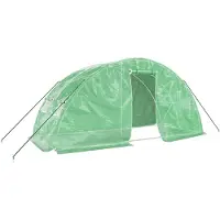 vidaXL Gewächshaus mit Stahlrahmen Grün 10 m² 5x2x2,3 m