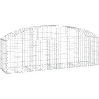 vidaXL Gabione mit Hochbogen 200x50x60/80 cm Verzinktes Eisen