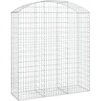 vidaXL Gabione mit Hochbogen 150x50x160/180 cm Verzinktes Eisen