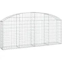 vidaXL Gabione mit Hochbogen 200x30x80/100 cm Verzinktes Eisen