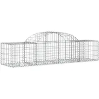 vidaXL Gabione mit Hochbogen 200x50x40/60 cm Verzinktes Eisen