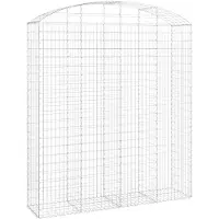 vidaXL Gabione mit Hochbogen 200x50x220/240 cm Verzinktes Eisen