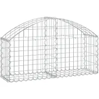 vidaXL Gabione mit Hochbogen 100x30x40/60 cm Verzinktes Eisen