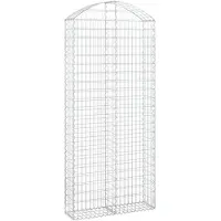 vidaXL Gabione mit Hochbogen 100x30x220/240 cm Verzinktes Eisen