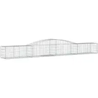 vidaXL Gabione mit Hochbogen 400x50x40/60 cm Verzinktes Eisen
