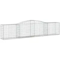 vidaXL Gabione mit Hochbogen 400x50x80/100 cm Verzinktes Eisen
