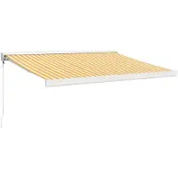 vidaXL Markise Einziehbar Gelb und Weiß 3x2,5 m Stoff und Aluminium