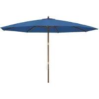 vidaXL Sonnenschirm mit Holzmast Azurblau 400x273 cm