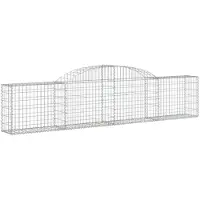vidaXL Gabione mit Hochbogen 300x30x60/80 cm Verzinktes Eisen
