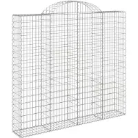 vidaXL Gabione mit Hochbogen 200x50x180/200 cm Verzinktes Eisen