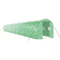 vidaXL Gewächshaus mit Stahlrahmen Grün 40 m² 20x2x2 m