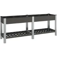 vidaXL Garten-Hochbeet mit Ablage Grau 200x50x75 cm WPC