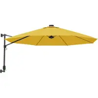 vidaXL Wand-Sonnenschirm mit LEDs Gelb 290 cm