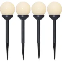 Star Trading STAR Solar Kugelleuchten 4er Set – LED Gartenleuchten Ø10 cm , 27 cm Höhe , warmweiß , Dämmerungssensor , Solar Wegeleuchten für Garten & Terrasse
