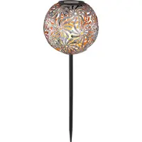 Globo Lightning LED Solarleuchte Kugel Metall silber/grau Erdspieß