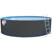 Steinbach , Stahlwand Swimming Pool Set "Nuovo rund", anthrazit, Ø 450 x 120