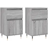 vidaXL Sideboards 2 Stk. Grau Sonoma 40x35x70 cm Holzwerkstoff