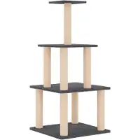 vidaXL Kratzbaum mit Sisal-Kratzsäulen Dunkelgrau 111 cm