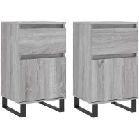 vidaXL Sideboards 2 Stk. Grau Sonoma 40x35x70 cm Holzwerkstoff