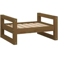 vidaXL Hundebett Honigbraun 55,5x45,5x28 cm Massivholz Kiefer