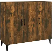 vidaXL Sideboard Räuchereiche 90x34x80 cm Holzwerkstoff