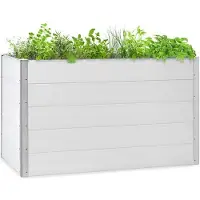 Blumfeldt Nova Grow Gartenbeet,150 x 91 x 100 cm (BxHxT),Material: WPC mit UV-, Rost- und Frostschutz,Holzoptik,rückenschonende Höhe,einfacher Zusammenbau,weiß