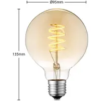 LUCANDE LED-Lampe E27 G95 4W 2.700 K dimmbar amber
