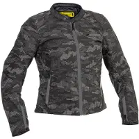 Lindstrands Fryken Camo Damen Motorrad Textiljacke, schwarz/grau, 38