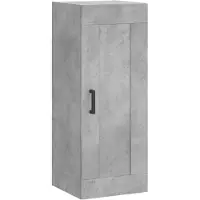 vidaXL Wandschrank Betongrau 34,5x34x90 cm Holzwerkstoff