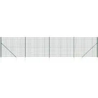 vidaXL Maschendrahtzaun mit Bodenhülsen Grün 1,4x10 m