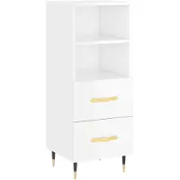 vidaXL Sideboard Hochglanz-Weiß 34,5x34x90 cm Holzwerkstoff
