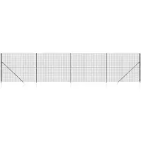 vidaXL Maschendrahtzaun mit Bodenhülsen Anthrazit 1,4x10 m