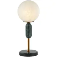 VIOKEF Tischleuchte Polly mit Glasschirm, Marmor-Element