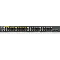 Zyxel GS1900-48HPv2, Managed, L2, Gigabit Ethernet (10/100/1000), Vollduplex, Power over Ethernet (PoE), Rack-Einbau