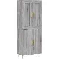 vidaXL Highboard Grau Sonoma 69,5x34x180 cm Holzwerkstoff