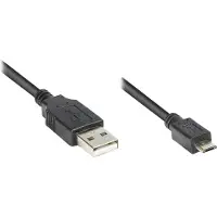 GOOD CONNECTIONS Alcasa 2510-MB003, 0,3 m, USB A, Micro-USB B, USB 2.0, Stecker/Stecker, Schwarz