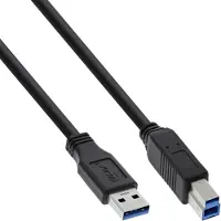 Intos USB 3.2 Gen.1 Kabel, A an B, schwarz, 5m, 5 m, USB A, USB B, Stecker/Stecker, 5 Gbit/s, Schwarz