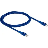 DeLOCK Daten- und Ladekabel USB Type-C zu Lightning für iPhone, iPad und iPod blau 1 m MFi, 1 m, Lightning, USB A, Männlich, Männlich, Blau
