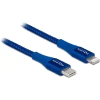 DeLOCK Daten- und Ladekabel USB Type-C zu Lightning für iPhone, iPad und iPod blau 0,5 m MFi, 0,5 m, Lightning, USB A, Männlich, Männlich, Blau