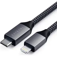 Satechi ST-TCL18M, 1,8 m, Lightning, USB C, Männlich, Männlich, Schwarz, Grau