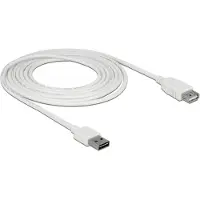 DeLOCK 85201, 3 m, USB A, USB A, USB 2.0, Männlich/Weiblich, Weiß