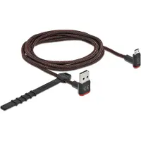 DeLOCK EASY-USB 2.0 Kabel Typ-A Stecker zu EASY-USB Typ Micro-B Stecker gewinkelt oben / unten 2 m schwarz, 2 m, USB A, Micro-USB B, USB 2.0, Schwarz