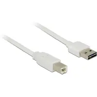 DeLOCK 5m, USB2.0-A/USB2.0-B, 5 m, USB A, USB B, USB 2.0, Männlich/Männlich, Weiß