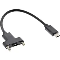 InLine USB 3.2 Gen.2 Adapterkabel, Stecker C auf Einbaubuchse C, 0,20m, 0,2 m, USB C, USB C, USB 3.2 Gen 1 (3.1 Gen 1), Stecker/Buchse, Schwarz